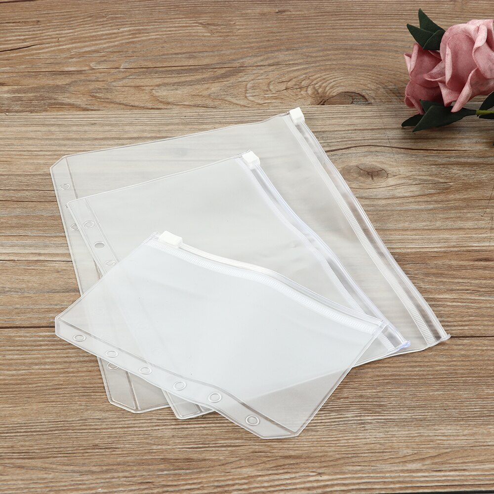 5 PCS Zip Lock PVC losbladige Opslag Zakjes Tas Rits Matte Clear Hersluitbare A7 A6 A5 Document zak matte Duidelijke Zak