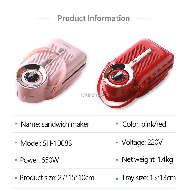 Electric Sandwich Maker Timing Waffle Maker Toaster Breakfast Machine Light Food Machine Takoyaki Pancake Sandwichera 650W