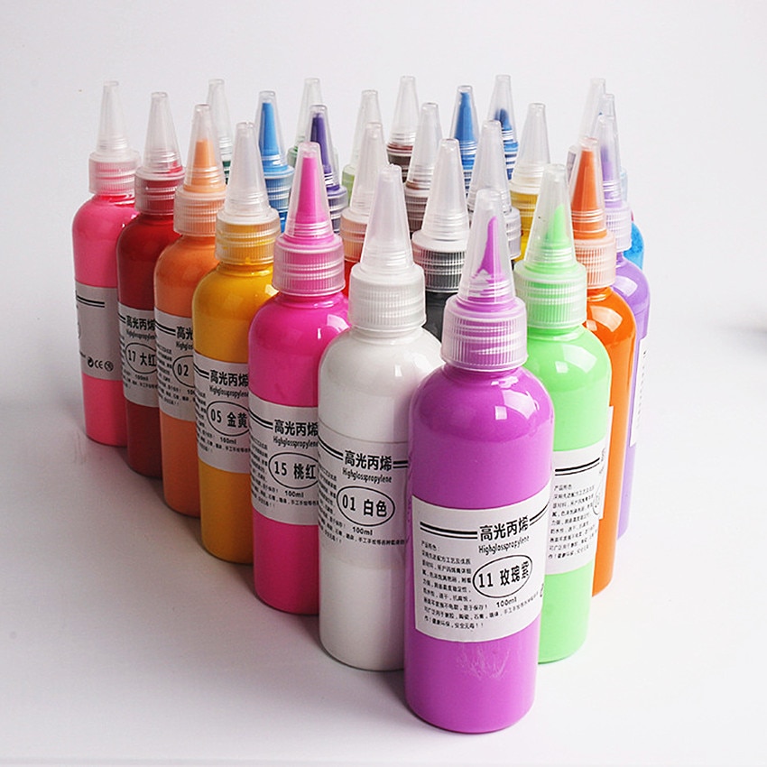 1PC 12 Colore Professionale Colori Acrilici Dipinto A Mano Pittura Murale Tessili Per La Vernice Graffiti Dai Colori Vivaci di Arte Articoli Per il Disegno