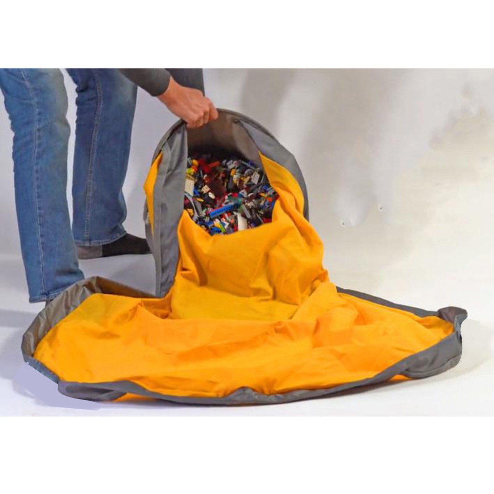 Toy Storage Bag Toy Bags Blocks Play Mat Bag Toys Slideaway Clean-up And Storage Container Organizer Multifunctional Baskets