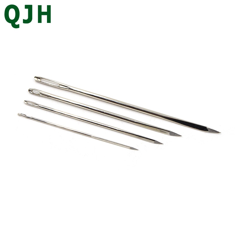 4 unids/set forma Triangular de coser agujas de piel de mano de acero inoxidable de Pin DIY dedicado punto materiales de costura