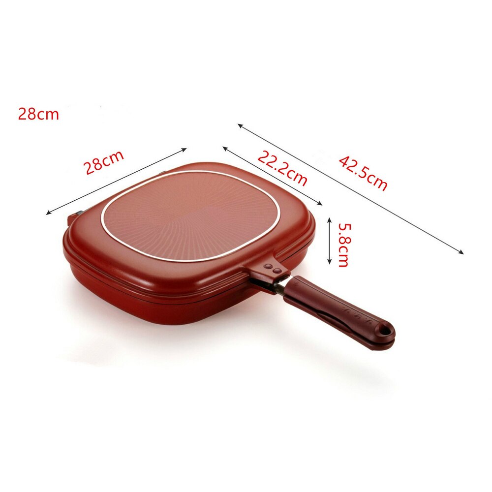 Dubbelzijdig Koekenpan Non-stick Pannen Vierkante Vorm Grill Koekenpan Koken Tool Duurzaam Kookgerei Thuis Outdoor keuken Koken