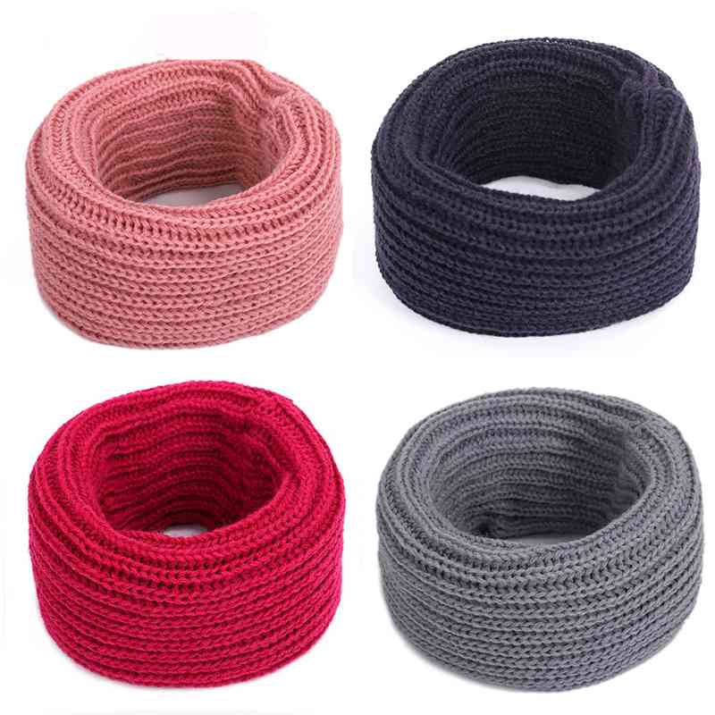 Women Warm Scarf Winter Autumn Soft Knitted Scarves Solid Color Lady Girls Snood Scarf Neck Collar
