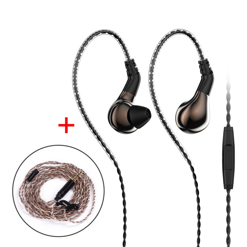 BLON BL-03 bl03 10mm Carbon Diaphragm Dynamic Driver In Ear Earphone HIFI DJ Running Sport Earphone Earbud Detachable 2PIN Cable: Brown mic  Copper