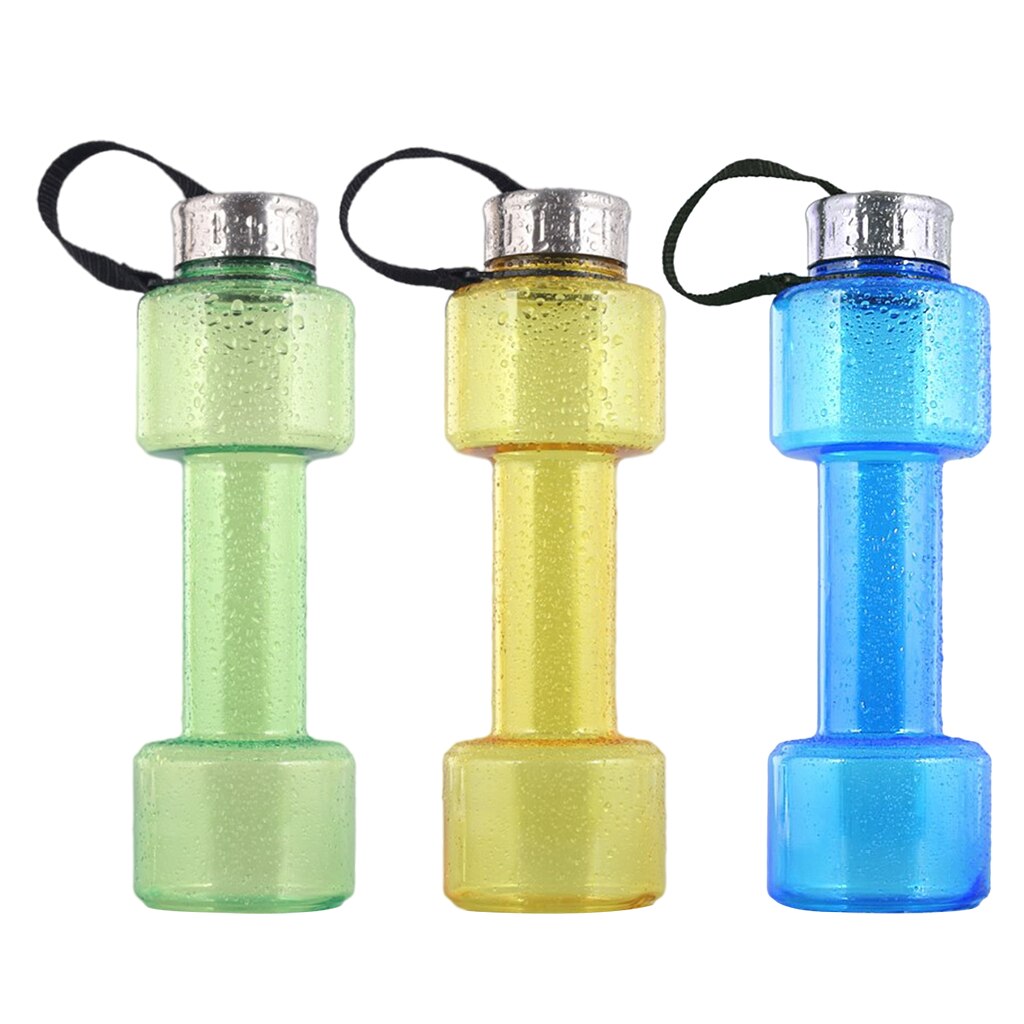 Botella de agua con mancuernas duradera de 750ml, taza deportiva, pesas rellenas de agua para entrenamiento