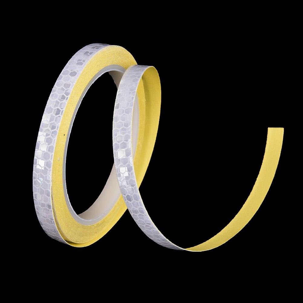 1Pc Tl MTB Fiets Reflecterende Stickers Fietsen Motorfiets Strip Decal Tape Veiligheid: silver