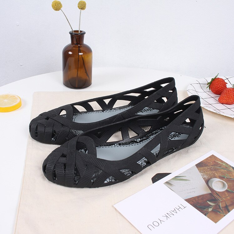 Mini Melissa Schoenen Vrouwen Jelly Sandalen Melissa Meisjes Jelly Sandalen Antislip Sandalen Ouder-Kind Schoenen Strand sandalen: Black / 9