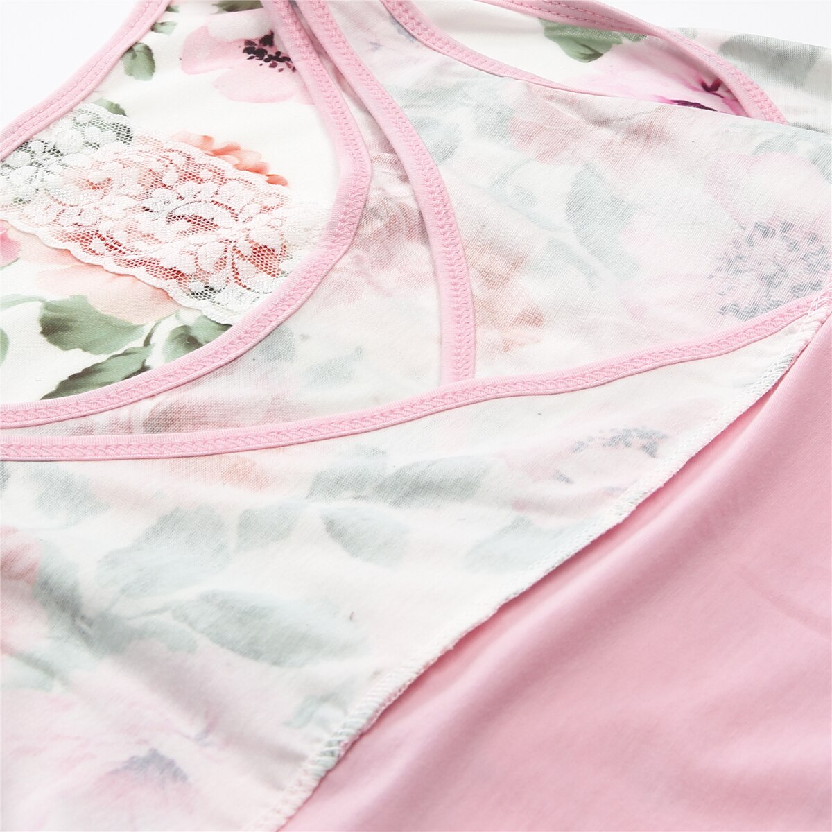 Mærke barsel tøj amning skjorte blonder gravide kvinder ammende top bomuld ærmeløs blomster patchwork tøj