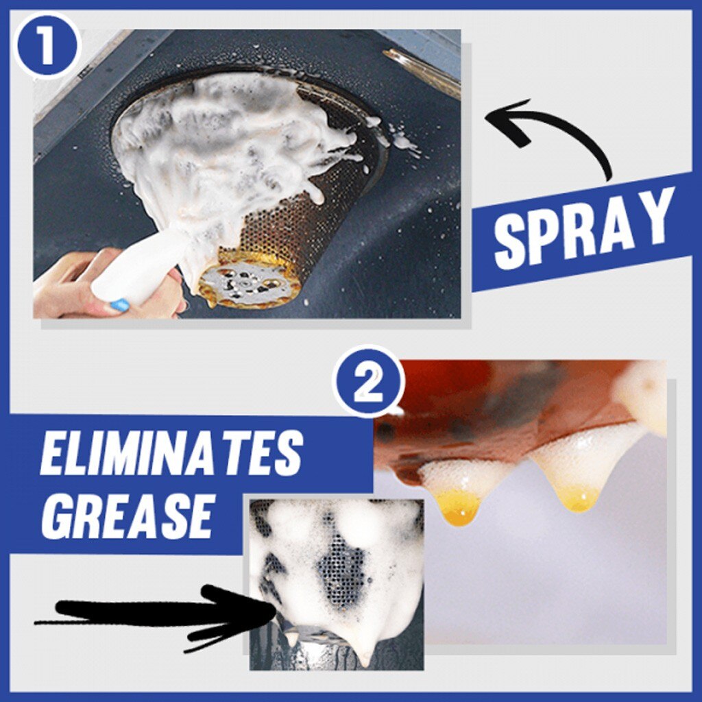 Kitchen Grease Stainless Steel Cleaner Kitchen Grease Cleaner Multi-purpose Foam Cleaner 200ml