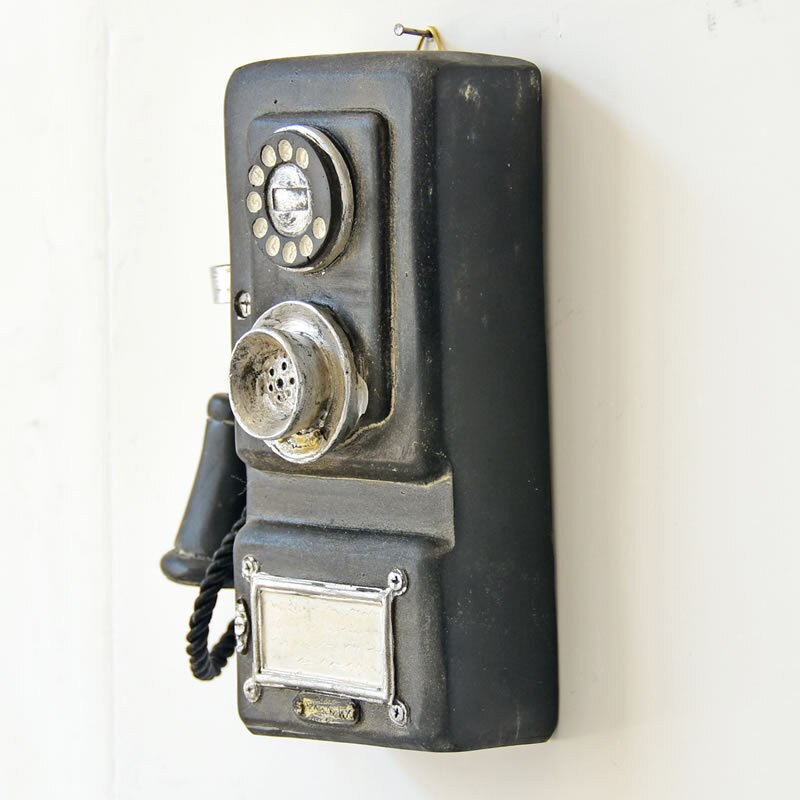 Europæisk vintage stil vægbeslag harpiks telefonmodel retro nostalgisk håndværk bar kaffebar ornament hjem vægdekoration