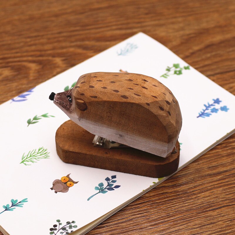 Handicraft Wooden Animal Stapler Office Supplies Wooden Stationery Stapler School Business Office: 11