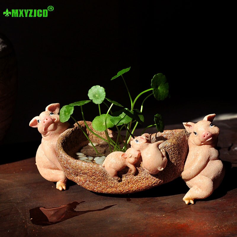 Zodiac Varken Hars Decoratie Simulatie Dier Sculptuur Ambachten Office Desktop Geluk Decoratie Tuin Micro Landschap Ingemaakte