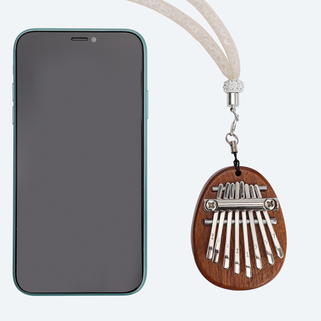 8 llaves Mini Piano de pulgar Kalimba Mbira sólido de madera de juguete de con cordón colgantes para principiantes
