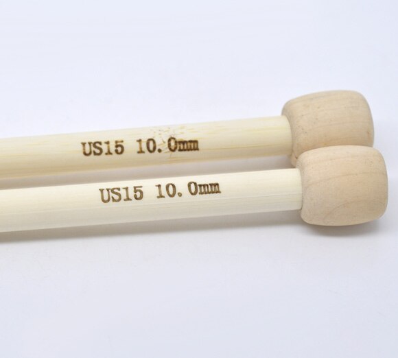 1 Paar 23 cm Bamboe SP Breien Naald (US Size 15/10mm)