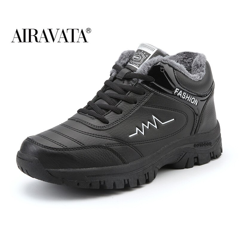 Vinter mænd støvler med pels varme snesko mele arbejde afslappet sneakers high-top ankelstøvler: Hvid / 44