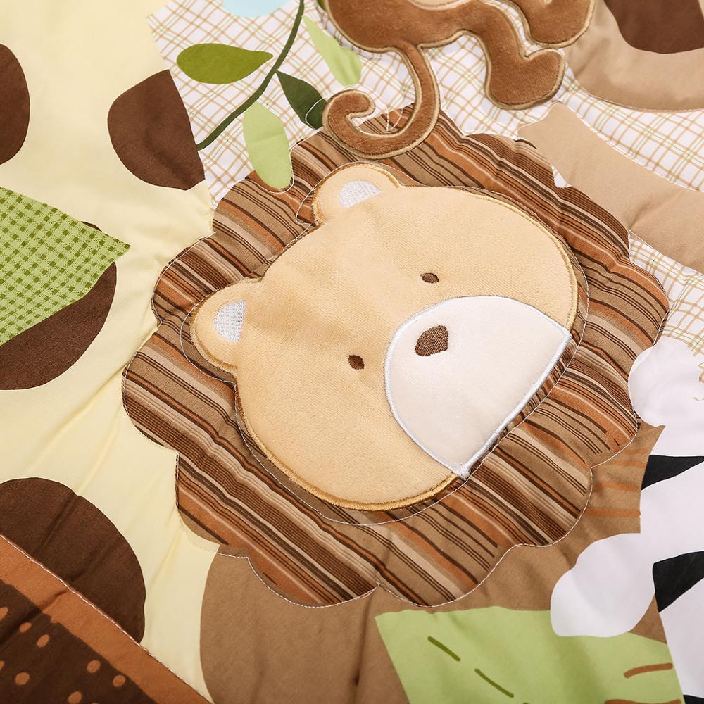 3PCS safari cotton Crib bedding set baby sheet cama infantil bed Baby Bedding Sets,Fitted Sheet, Crib Quilt, Dust Ruffle