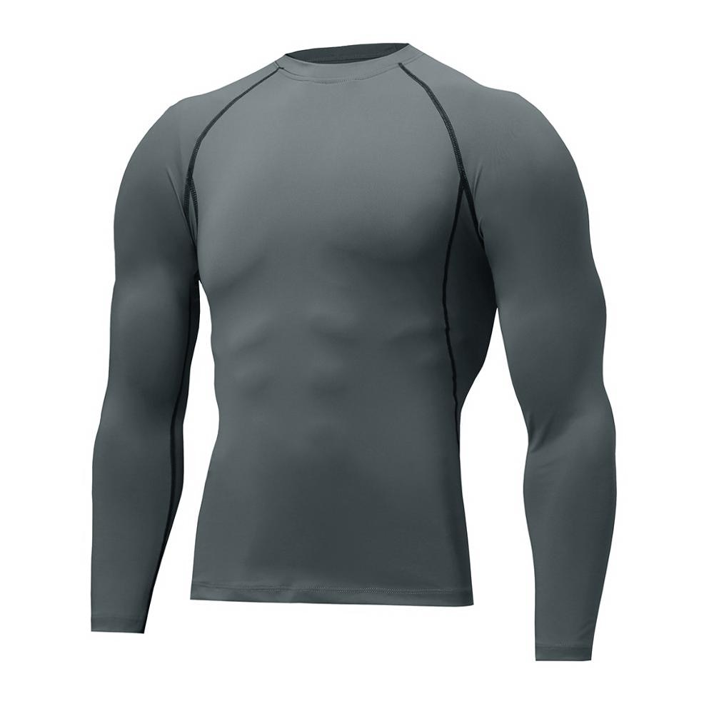 Los hombres de capas de Base Tops de manga larga gimnasio correr Entrenamiento T camisas