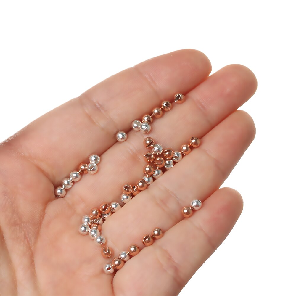 25PCS Nice Tungsten Alloy Slotted Bead Fly Tying Material Fast Sinking Gilded Fly Tying Beads Fishing Accessory
