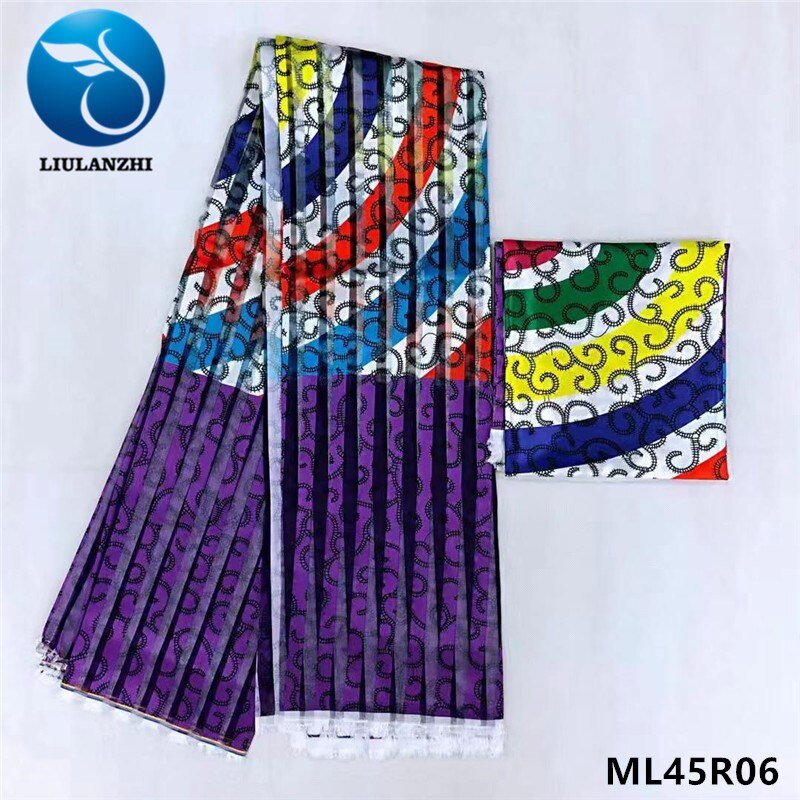 LIULANZHI-ruban africain pour couture de robe, à cire anakra, organza, 4 mètres 2 mètres, ruban africain pour couture de robe, ML45R01-21: ML45R06