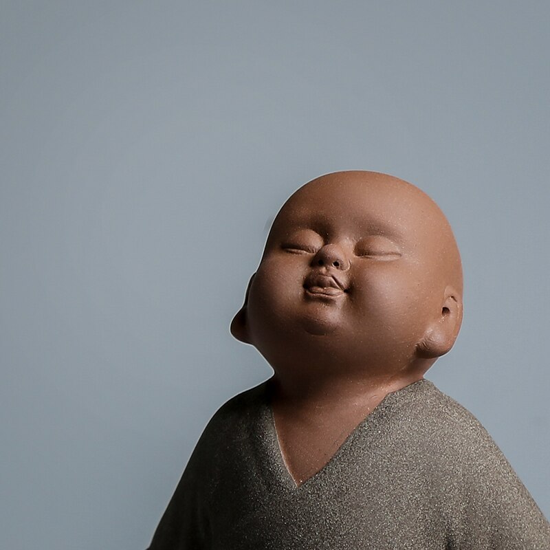 Ręcznie robiona purpurowa glina mała mnich herbata ozdoby dla zwierząt kreatywne śliczne małe początkujący zestaw herbaty herbata akcesoria zagraj w wodę Teaware rzemiosło