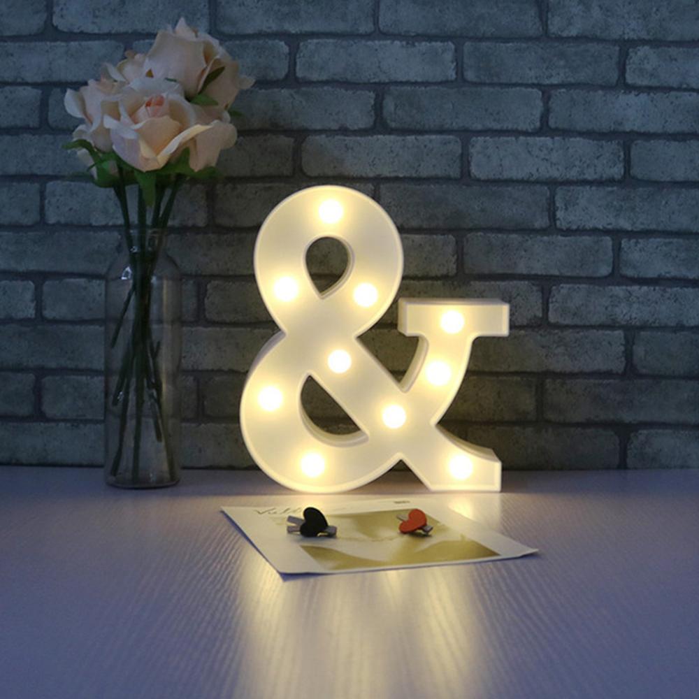 3D Weiß Alphabet LED knapp Licht Romantische Hochzeit Stehen Buchstaben Lampe Lichter Licht hoch Weiß Kunststoff Valentinstag Liebe QW224: Symbol