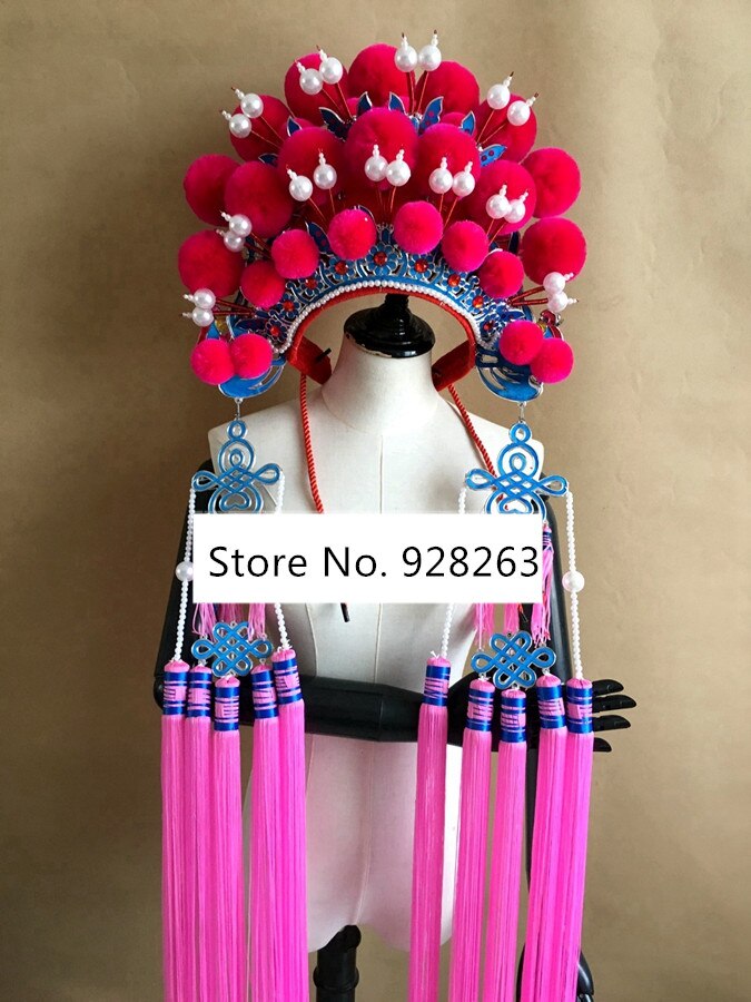 Gorros con pompón de 13 colores para adultos, sombrero de Drama chino con Bobbles, tocado de Festival, divertida de Halloween, gorro con borlas