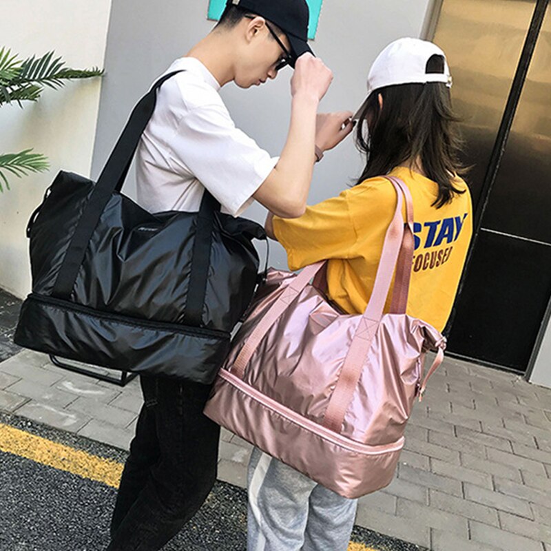 Sacos de ginásio para mulheres com compartimento de sapato esporte ginásio saco com bolso molhado novo femal yoga duffel sacos de viagem ao ar livre sacos de bagagem