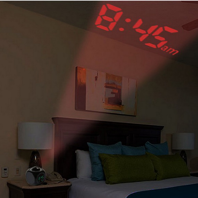 Digital Projection Alarm Clock Voice report Projector Clock Weather Station thermometer Wake Up Projector LED Clock