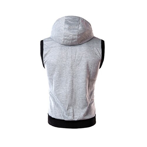 Herfstwarm heren vest met trekkoord, capuchon, rits, slim fit, bovenkleding, mouwloos jack, herenvest