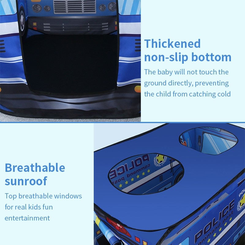 Tente de jeu pour enfants, tente de pompier, jeu de Police, camion de feu et voiture de Police, maison de jeu pour enfants, cabane à jouets pliable facile