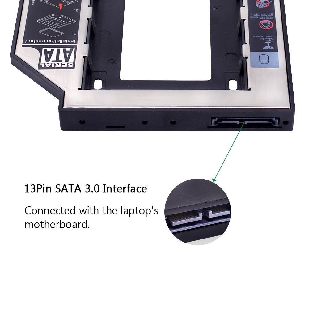 Chipal 2nd Hdd Caddy 12.7 Mm Aluminium Optibay Sata 3.0 Harde Schijf Box Behuizing Dvd Adapter 2.5 Ssd 2 tb Voor Laptop CD-ROM