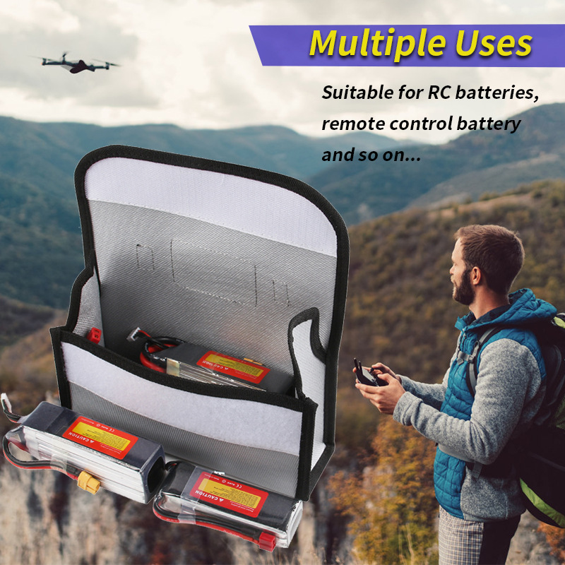 Multi-function Lithium Battery Explosion-proof Bag 1000 MAh Safety Charging Flame-retardant Storage Bag Zipper Fireproof Bag