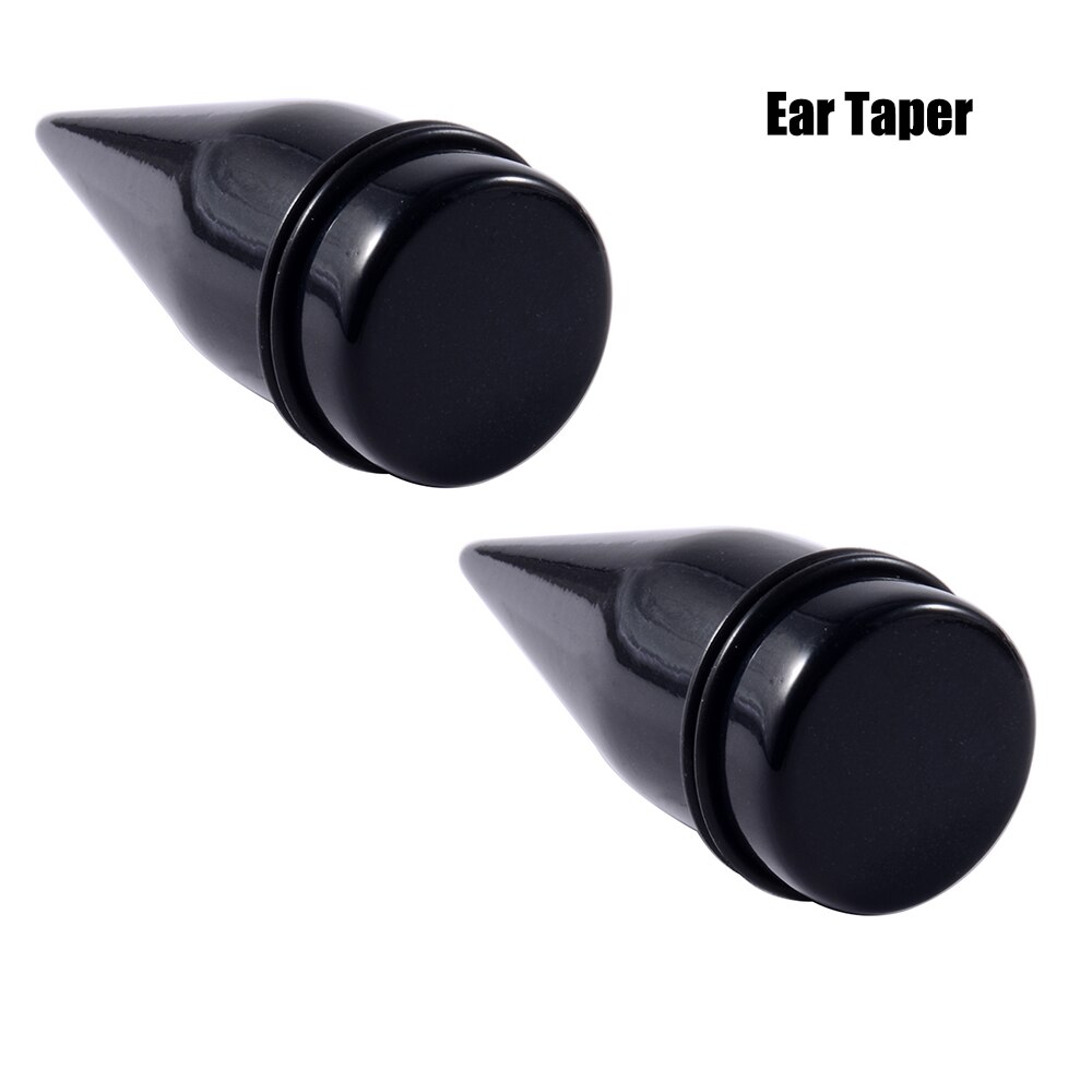 2PC Black White Acrylic Spiral Ear Stretcher Taper Big Size Piercing Ear Expander Steel Tunnel Plugs Body Jewelry 12mm-24mm