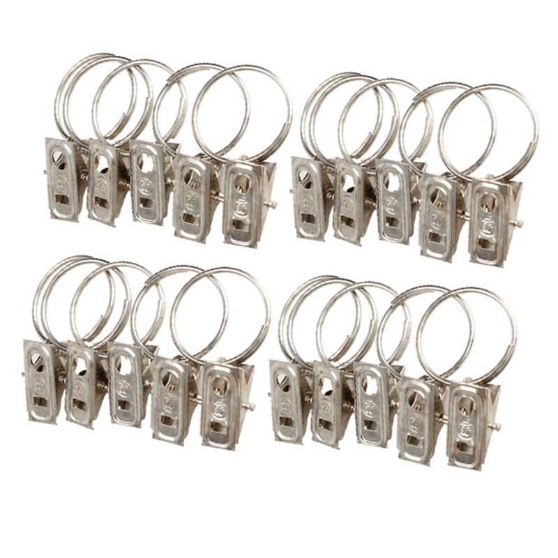 10 stuks Metalen Gordijn Clips Gordijn Gordijn Staaf Clips Klem Oogjes Ringen Universele Badkamer Product