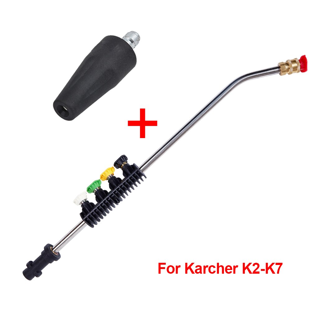 Høytrykksspyler bilvasker jet lanse dyse sprøytepistol forlenger stang 180 bar vannpistol med 5 hurtigdyser for karcher k-serien: Oransje