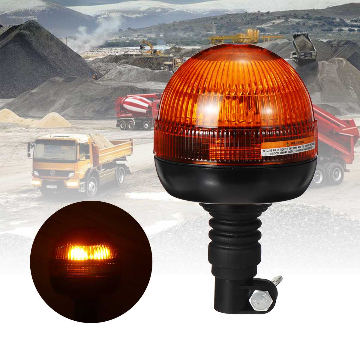 Roterende Knipperende Noodwaarschuwing Led Truck Strobe Waarschuwingslampje Waterdicht Amber Baken Werken Light E9 Voor Tractor: type 1