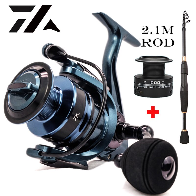 VW 2.1M Rod and Fishing Reel Double Spool Gear Ratio High Speed Spinning Reel Casting reel Carp For Saltwater Rod Combo