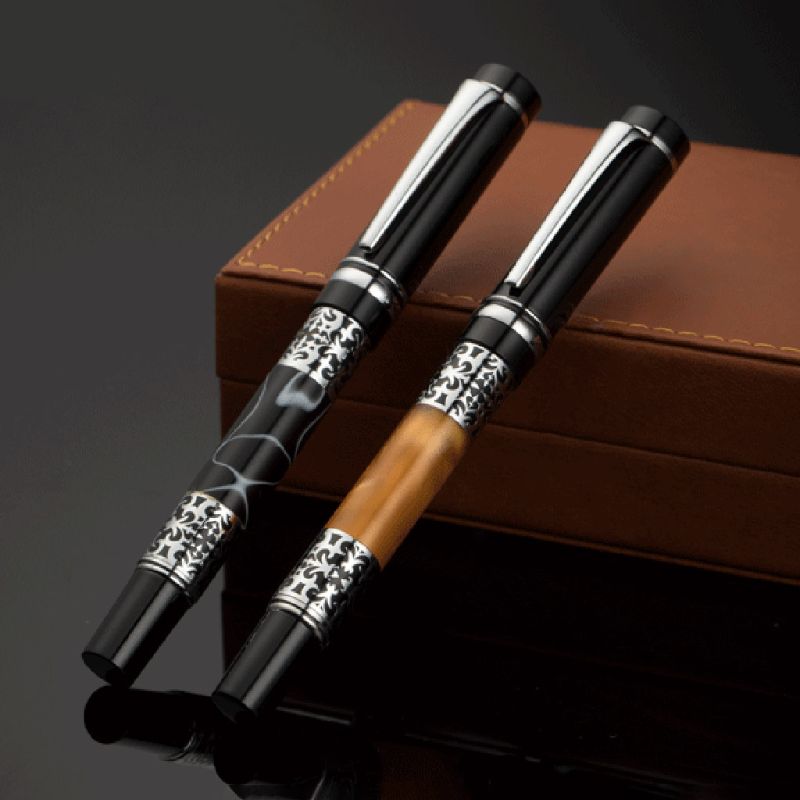 0.5mm Metal Ballpoint Pen Acrylic Marble Roller Ball Luxury Signature Writing Pens Office Stationery