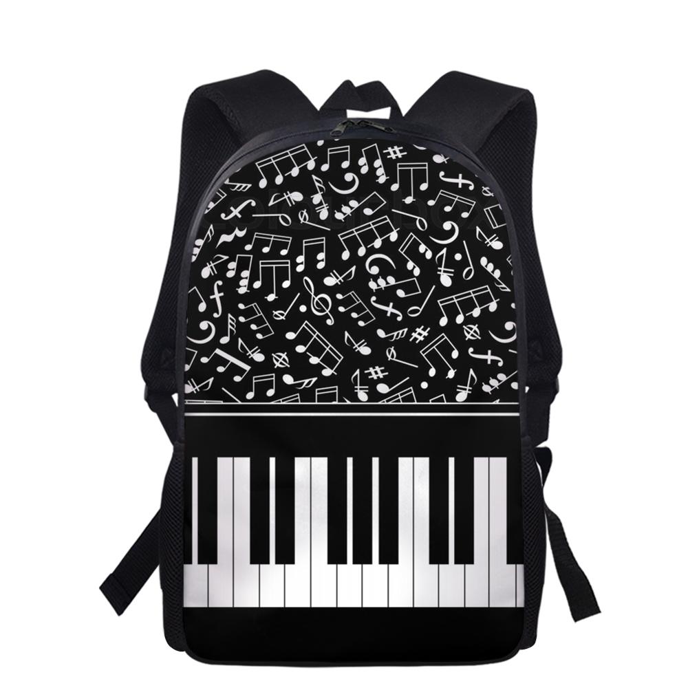 FORUDESIGNS hommes sac à dos Piano clavier avec Note de musique motif école sac à dos pour adolescents garçons filles 2 pièces/ensemble sacs à crayons: HMP1871C