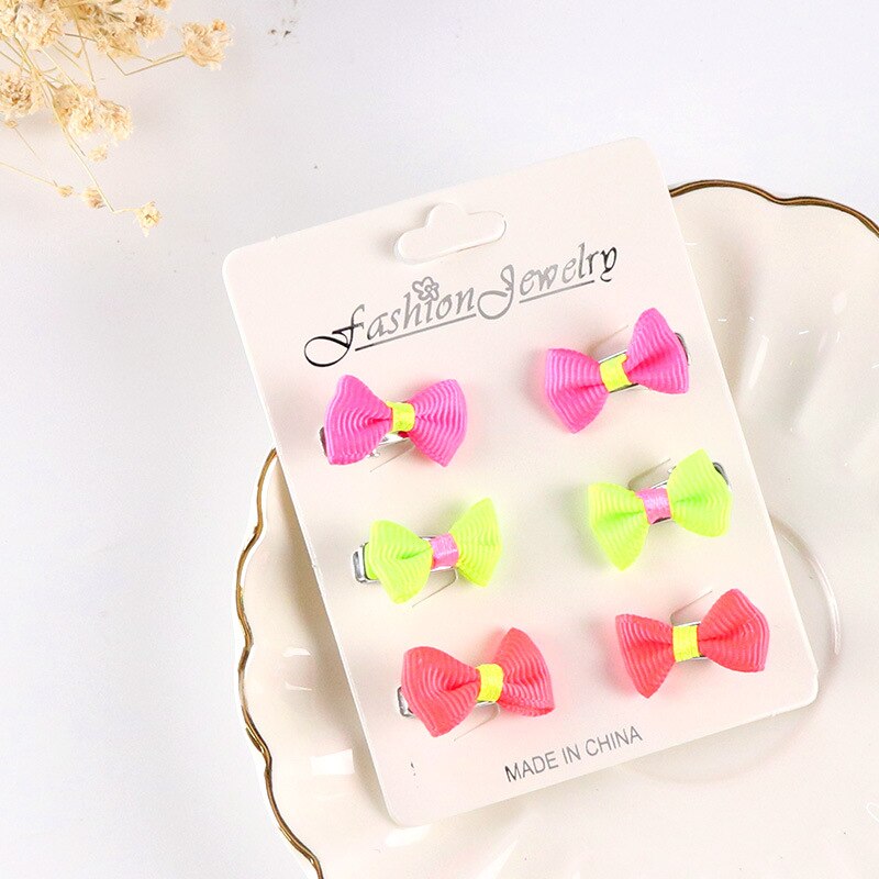 6 teile/paket Gemischt Farbe Bowknot freundlicher Baby freundlicher Haar Clip Bogen Stift Haarspange Haarnadel Ornament Zubehör Für Mädchen
