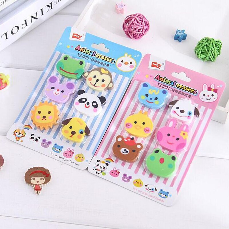 Kids Prijs Gum Set Cartoon Dier Gum Set voor School Kids Leraar Prijs Gum