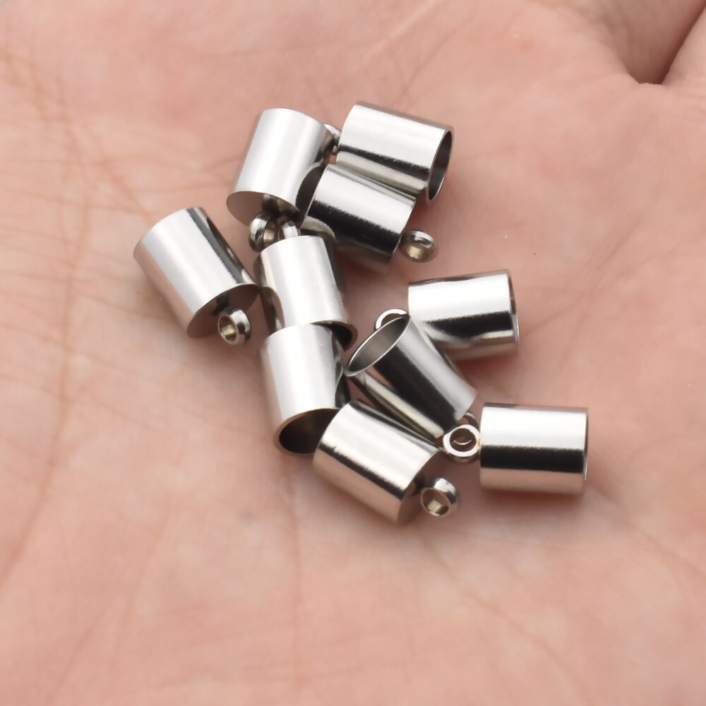 10 pièces Lot en acier inoxydable argent or fermoirs cordons embouts cordon pour bricolage fabrication de bijoux Bracelet collier résultats de bijoux à bricoler soi-même