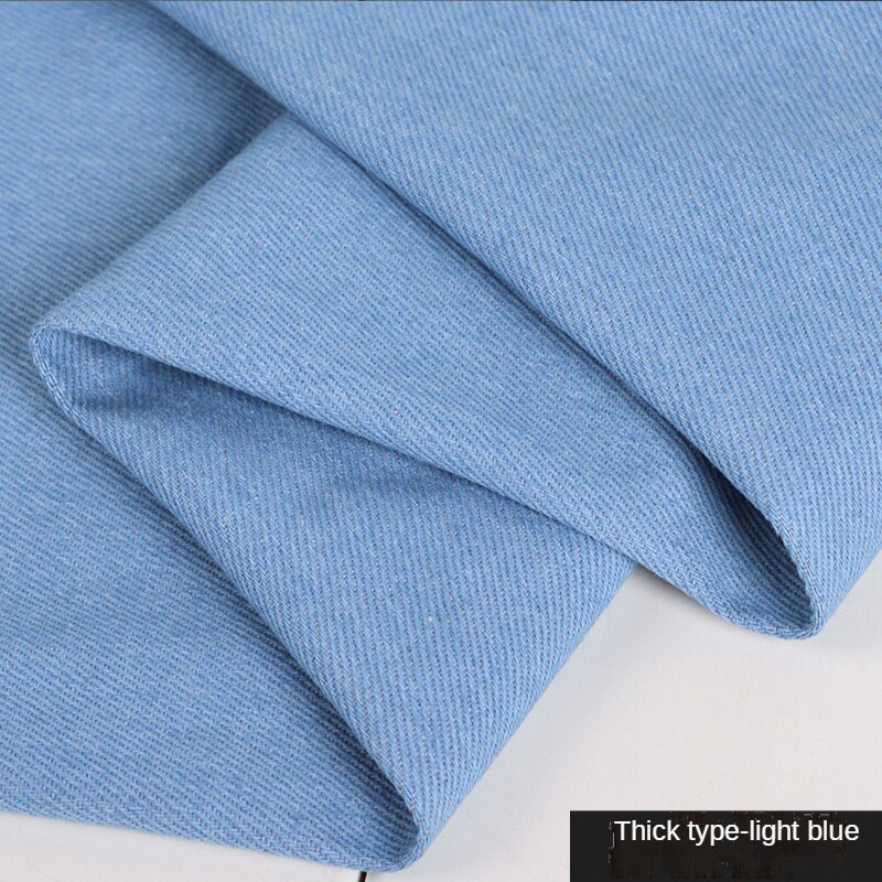 Washed Denim Fabric By The Meter for Sewing Jeans Shirts Clothes Thin Plain Blue Black Cloth Coats Thickened Winter Cotton Soft