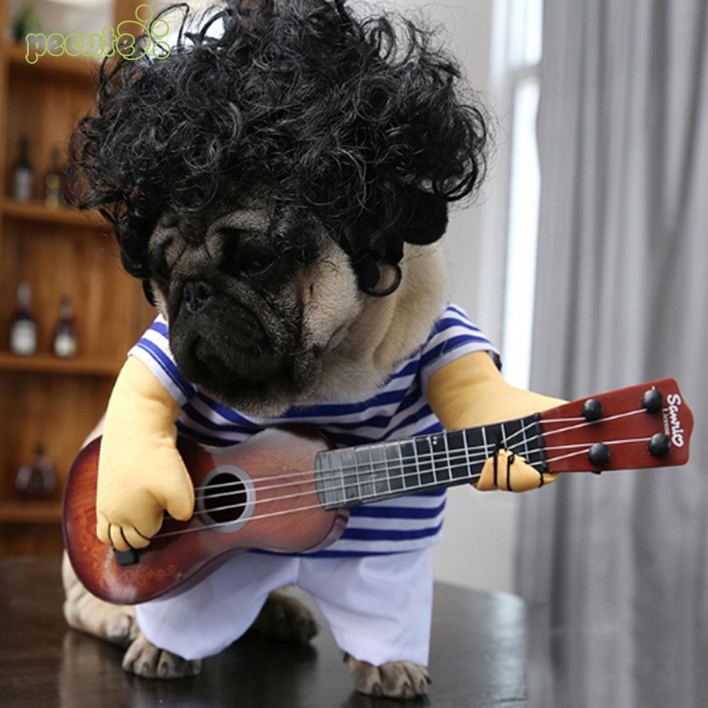 Costume de guitare drôle pour chien, déguisement de fête, pour chien, décoration de noël pour animal de compagnie, vêtement de chanteur