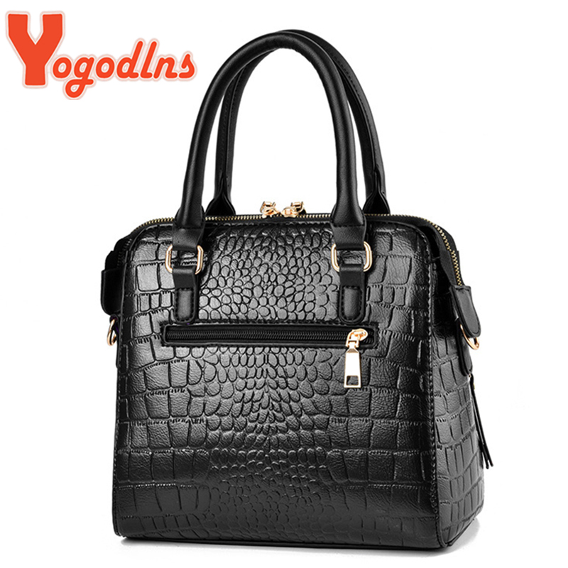 Yogodlns Luxe Krokodil Patroon Handtas Vrouwen Winter PU Lederen Kwastje Schoudertas Merken Handvat Tas Dame Portemonnee