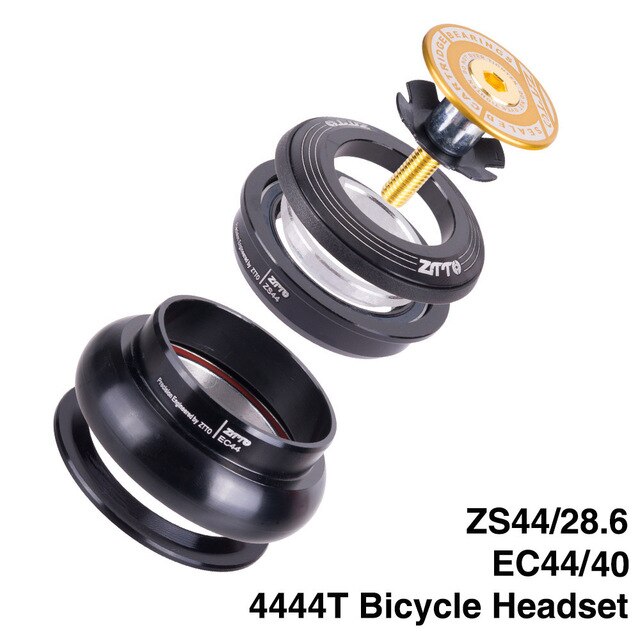 MTB Bike Road Bicycle Headset 44mm ZS44 CNC 1 1/8"-1 1/2" 1.5 Tapered Tube fork Internal Threadless EC44 Headset: Gold
