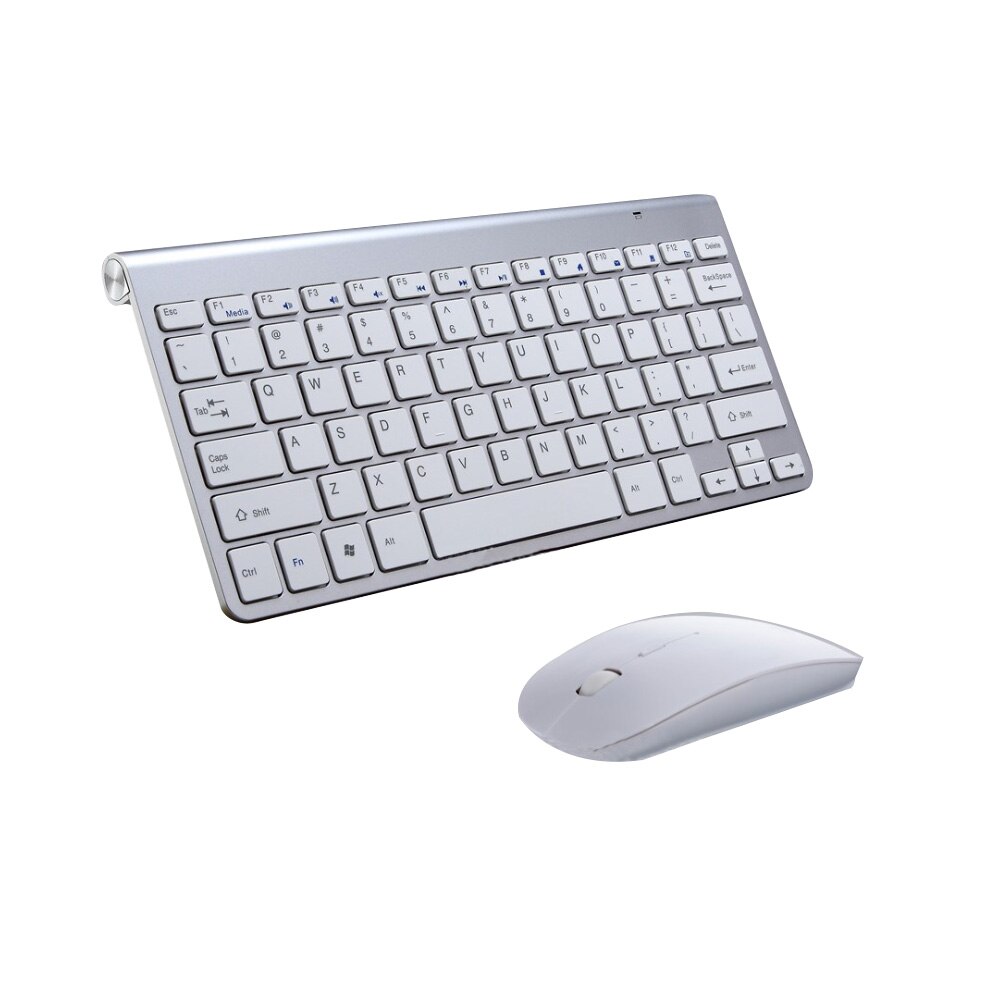 78 Keys X Architecture Thin Quiet Wireless Desktops Windows Keyboard Ultra Slim Laptops Android With Mouse USB: Silver