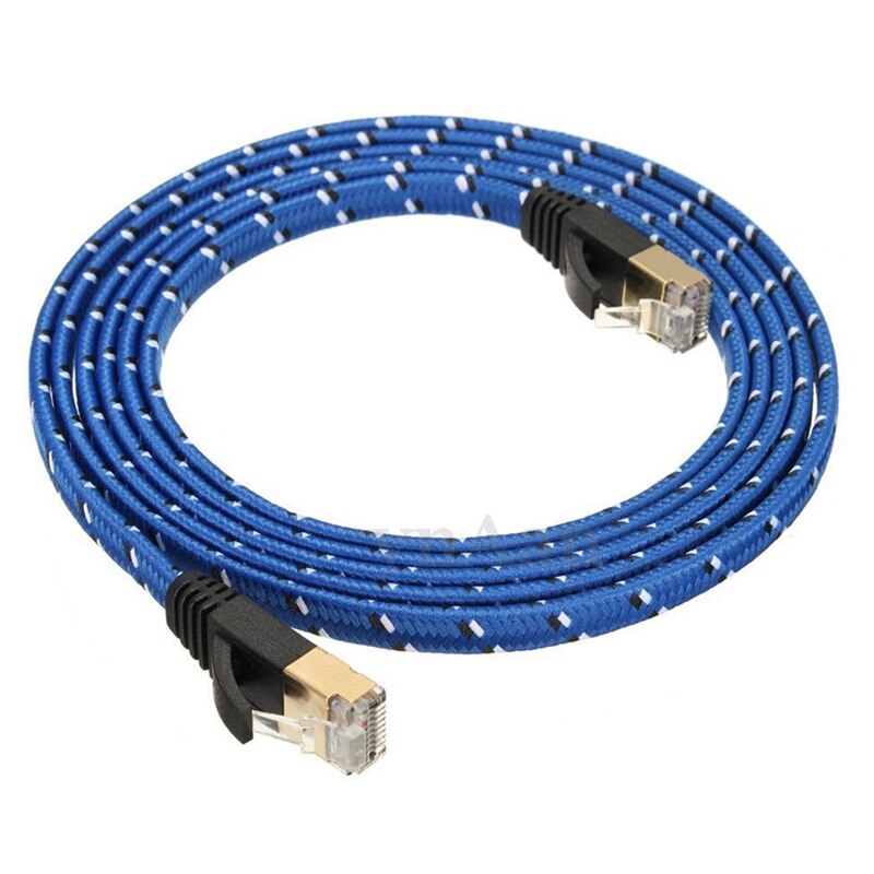 1.8m rj45 katt 7 katt 7 ethernet internet lan patch nätverk platt kabel sladd: Default Title