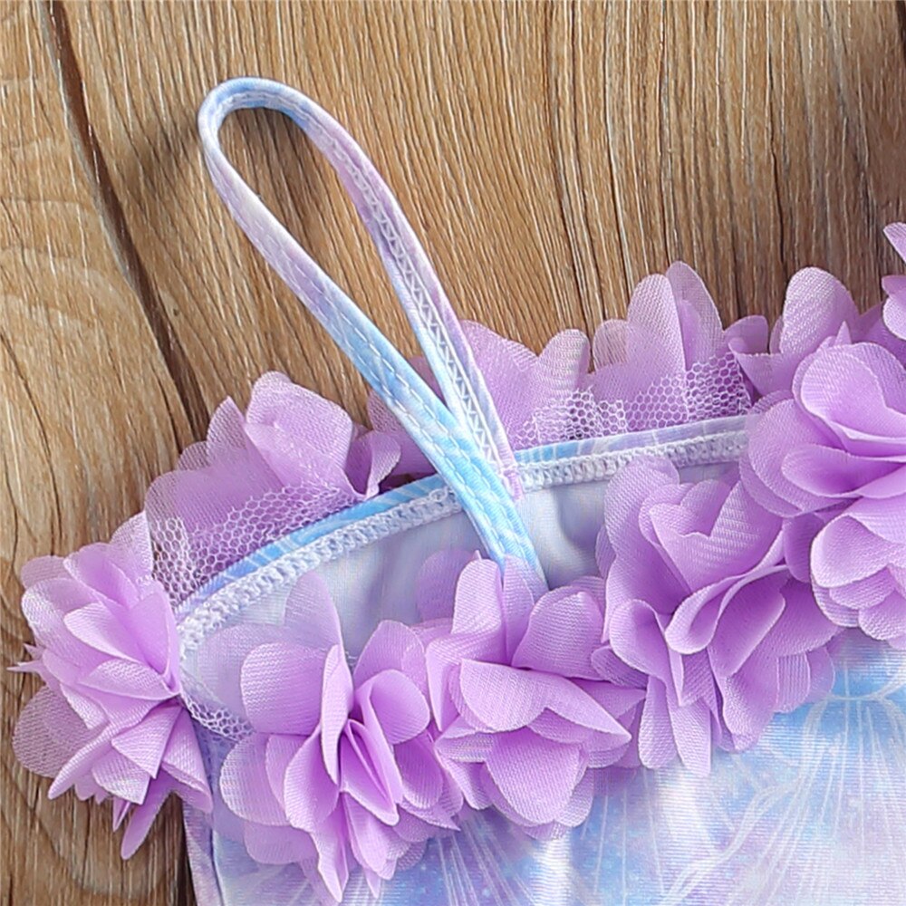 Sommer Bademode Kinder Baby Mädchen Ärmellose Shell Print einteiliges Badeanzug Stilvolle Badeanzug für Kinder Mädchen