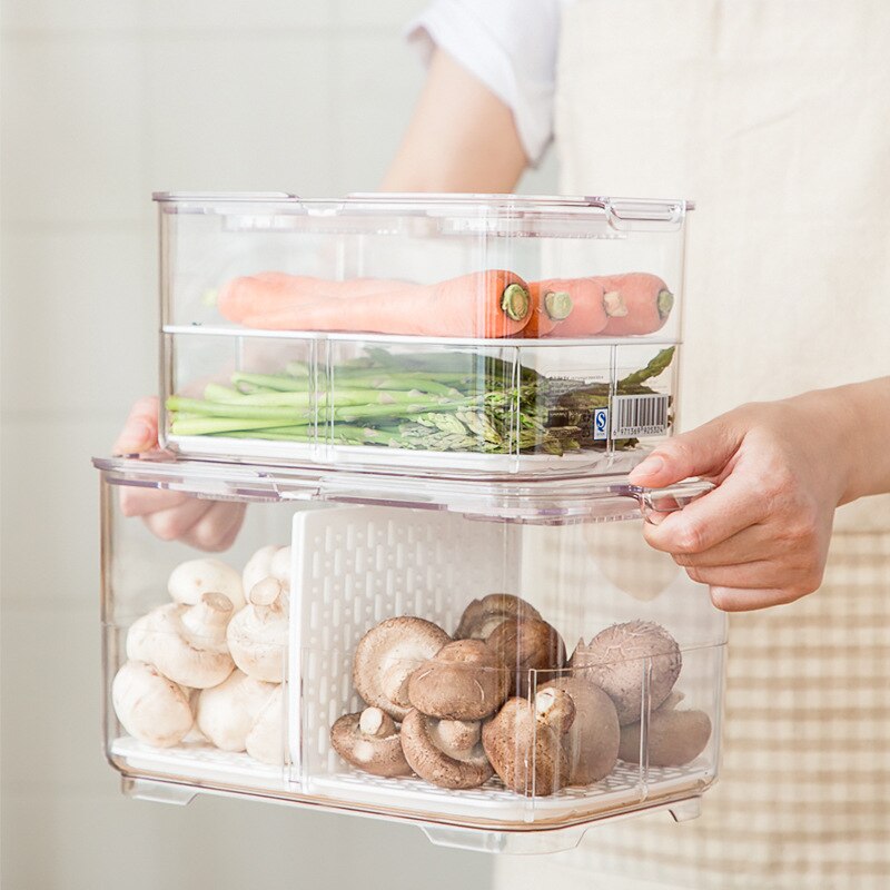 réfrigérateur alimentaire conteneurs de stockage avec couvercles cuisine stockage joint réservoir en plastique séparé légumes fruits frais boîte grand Ml